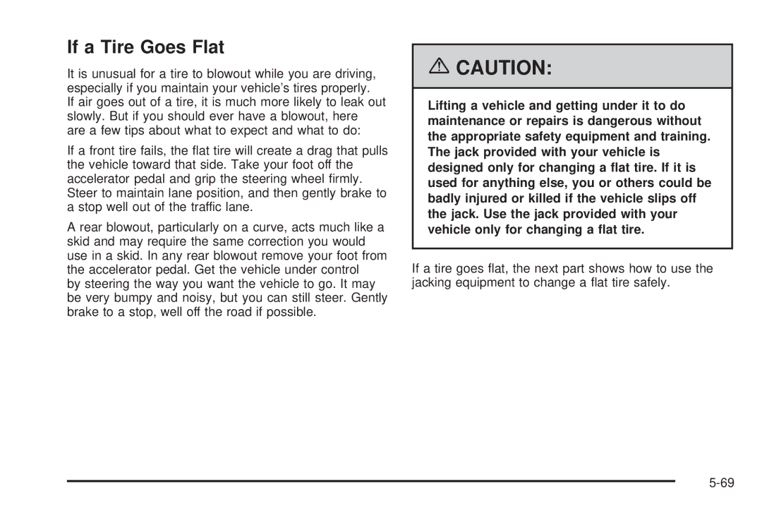 Pontiac 2006 manual If a Tire Goes Flat 