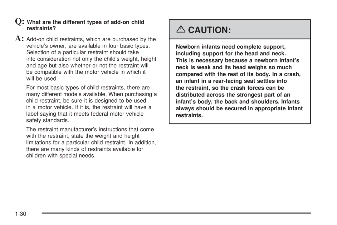 Pontiac 2006 manual What are the different types of add-on child restraints? 