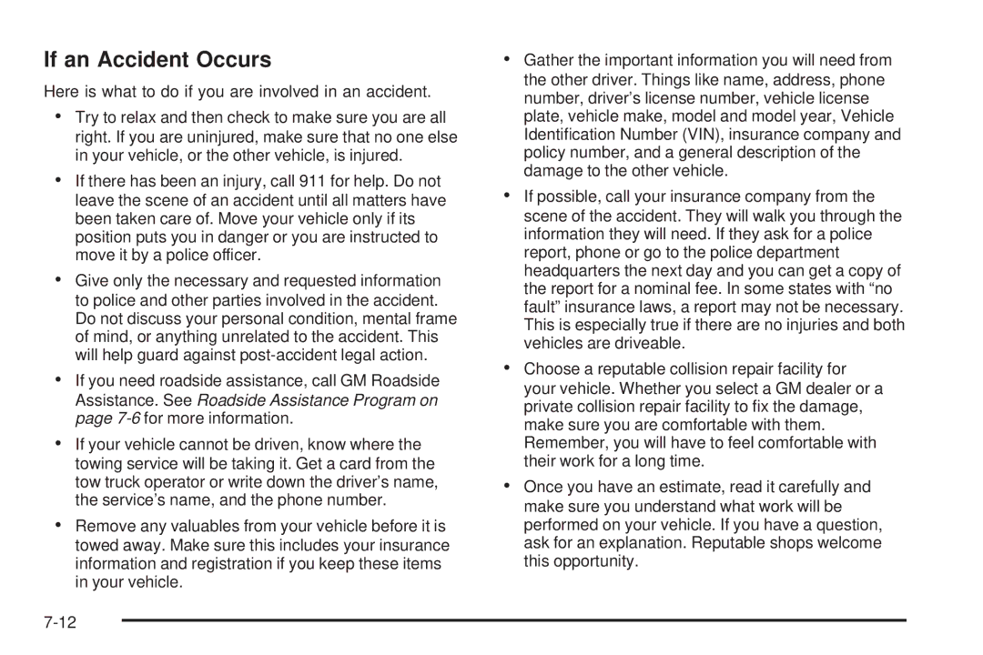 Pontiac 2006 manual If an Accident Occurs 