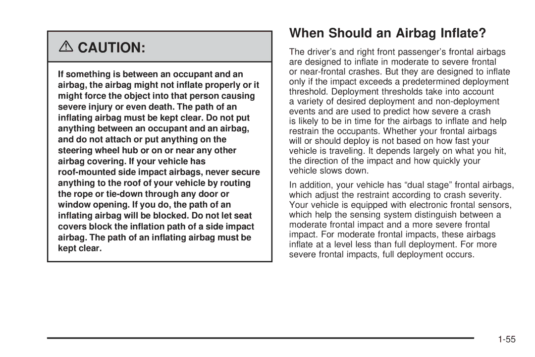 Pontiac 2006 manual When Should an Airbag Inﬂate? 