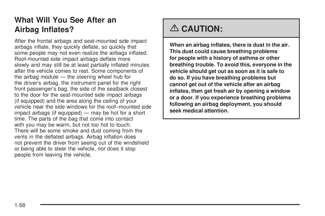 Pontiac 2006 manual What Will You See After an Airbag Inﬂates? 