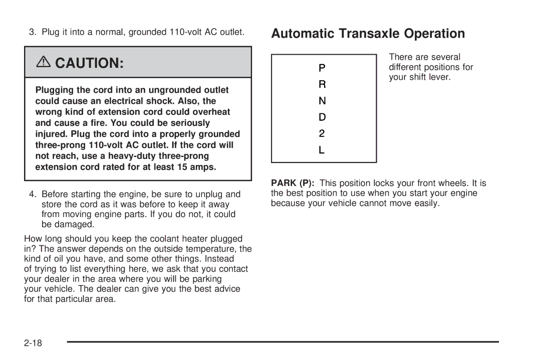 Pontiac 2006 manual Automatic Transaxle Operation 