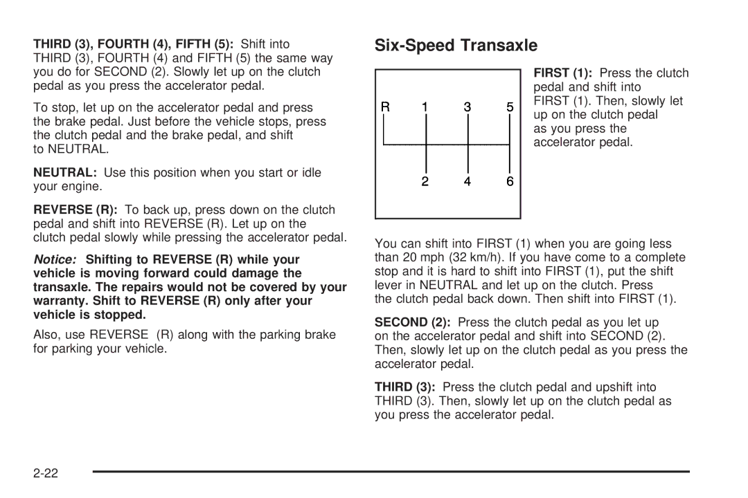Pontiac 2006 manual Six-Speed Transaxle 