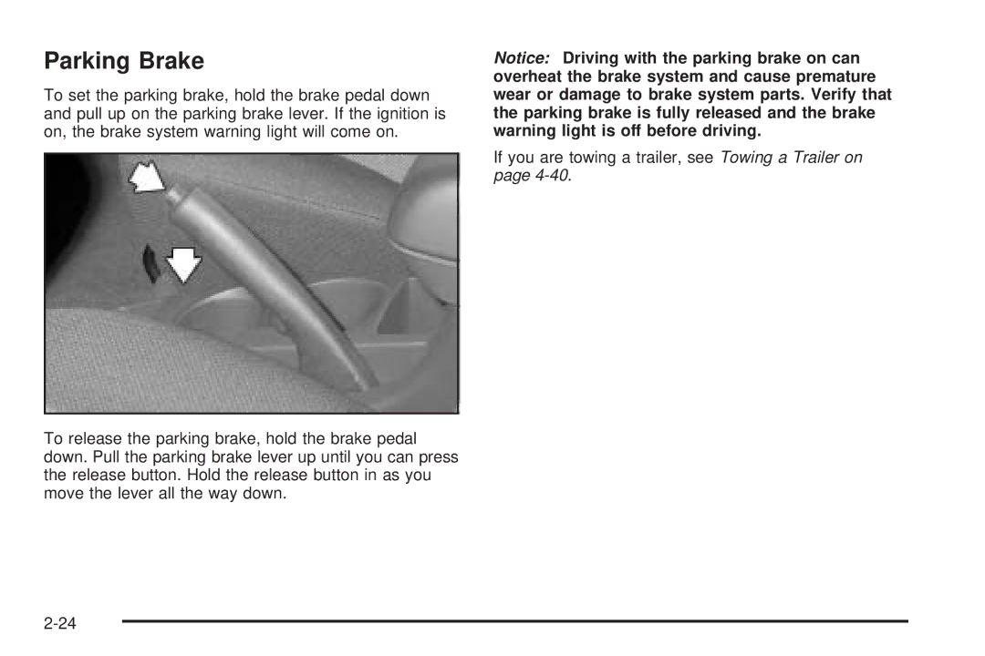 Pontiac 2006 manual Parking Brake 