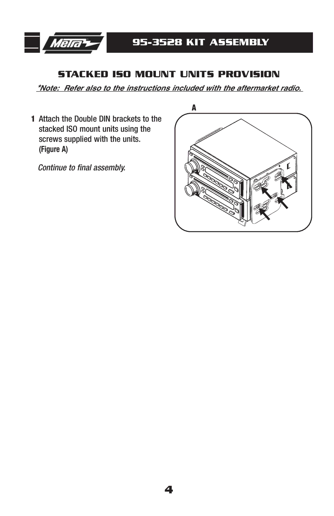 Pontiac 95-3528 manual Stacked ISO Mount Units Provision, Figure a 