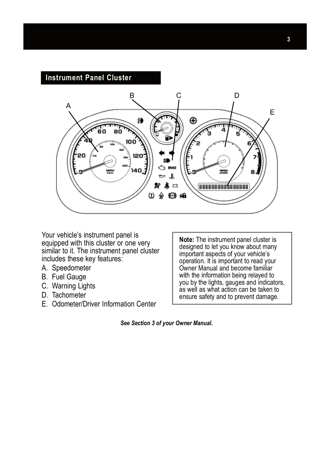 Pontiac G5 manual Instrument Panel Cluster 