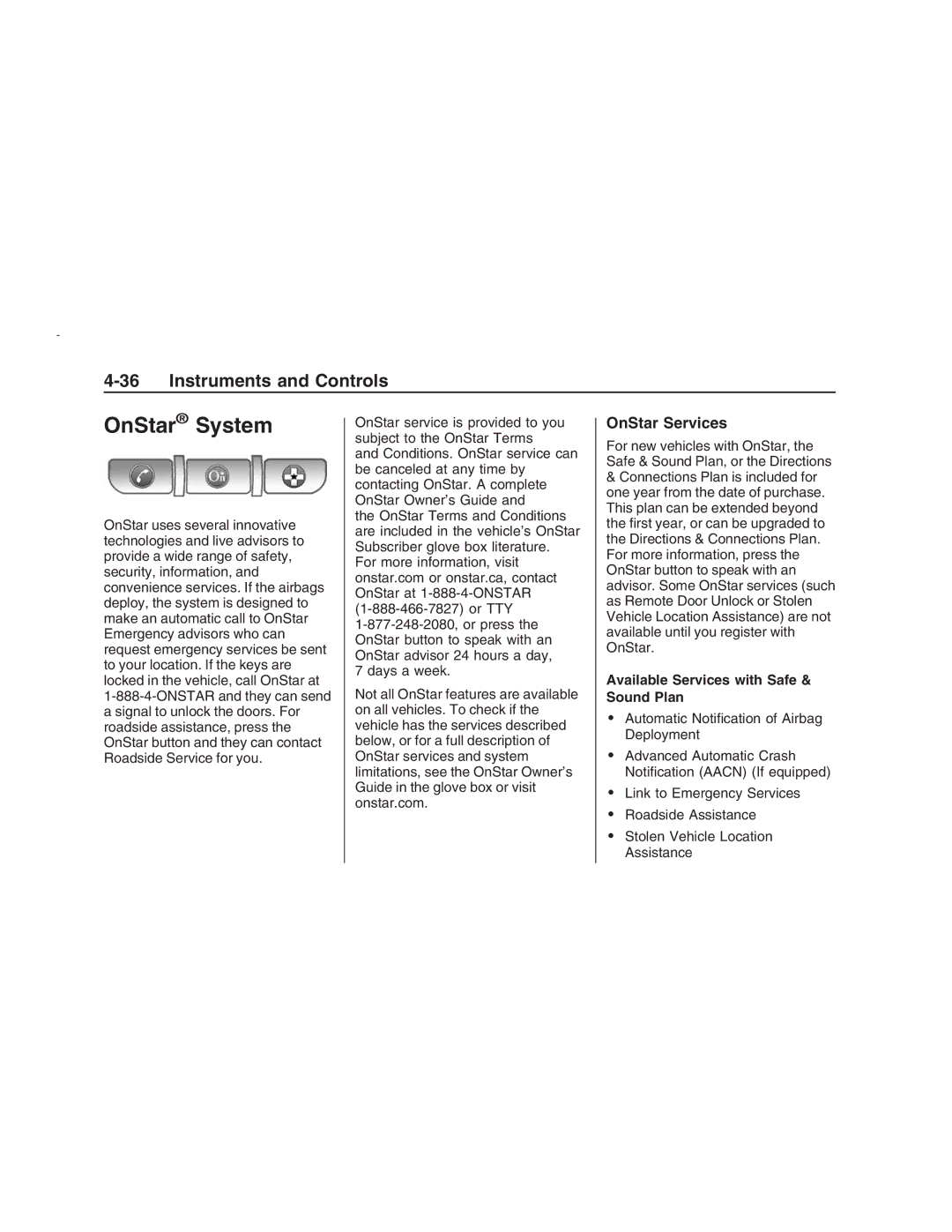 Pontiac G8 manual OnStar System, OnStar Services, Available Services with Safe & Sound Plan 