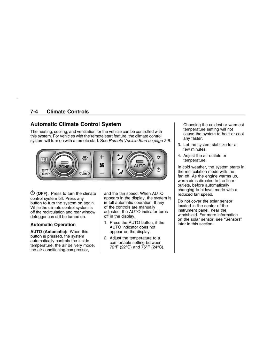 Pontiac G8 manual Automatic Climate Control System, Automatic Operation 