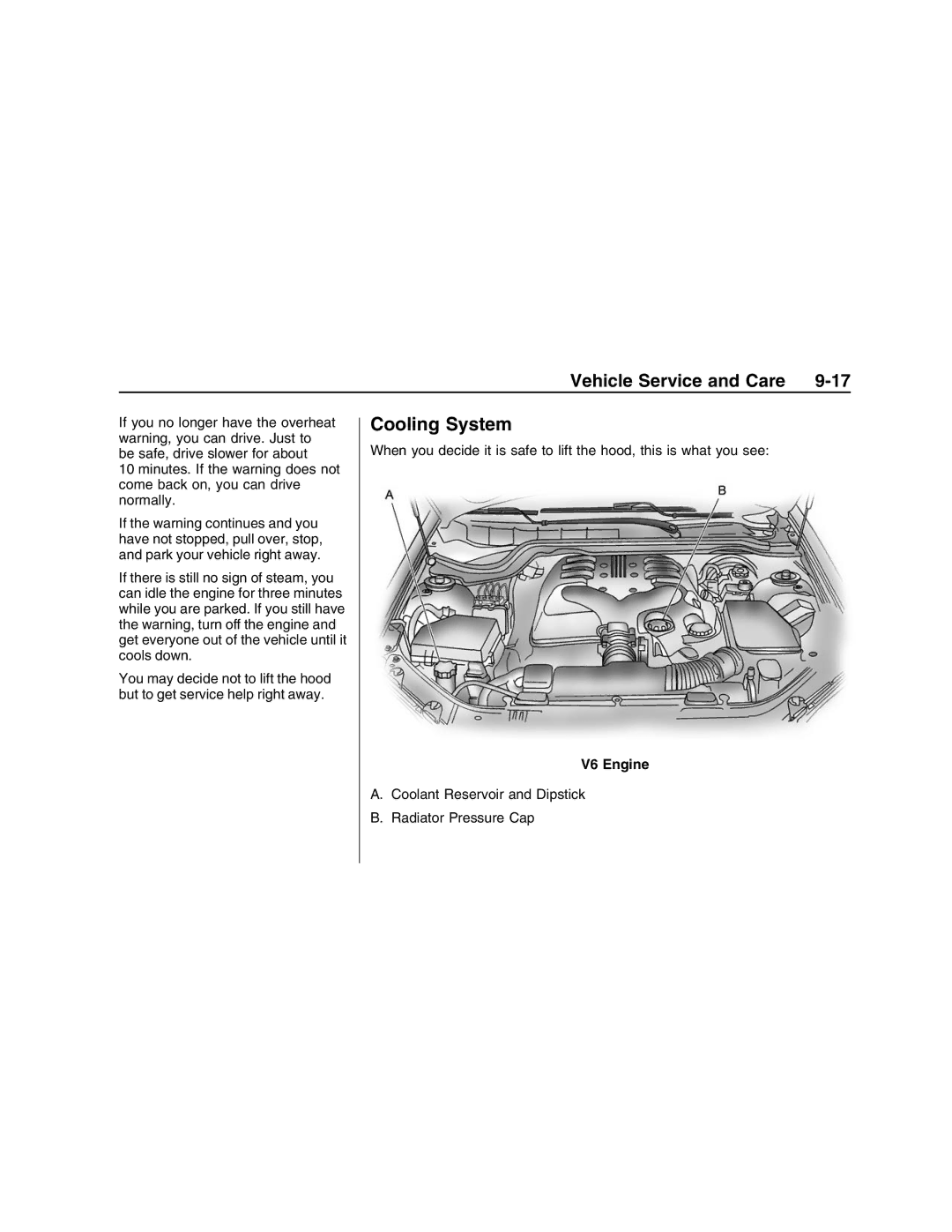 Pontiac G8 manual Cooling System, V6 Engine 