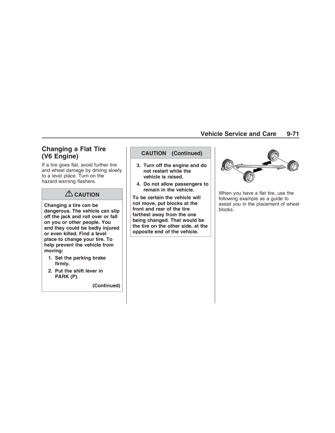 Pontiac G8 manual Changing a Flat Tire V6 Engine 