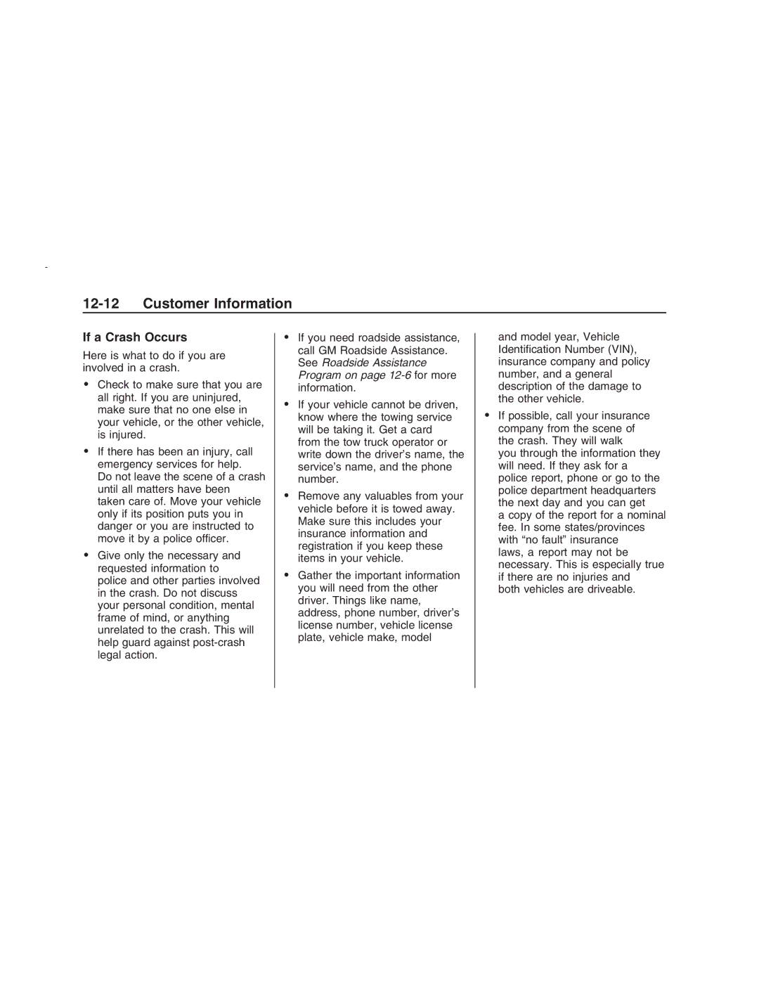 Pontiac G8 manual If a Crash Occurs 