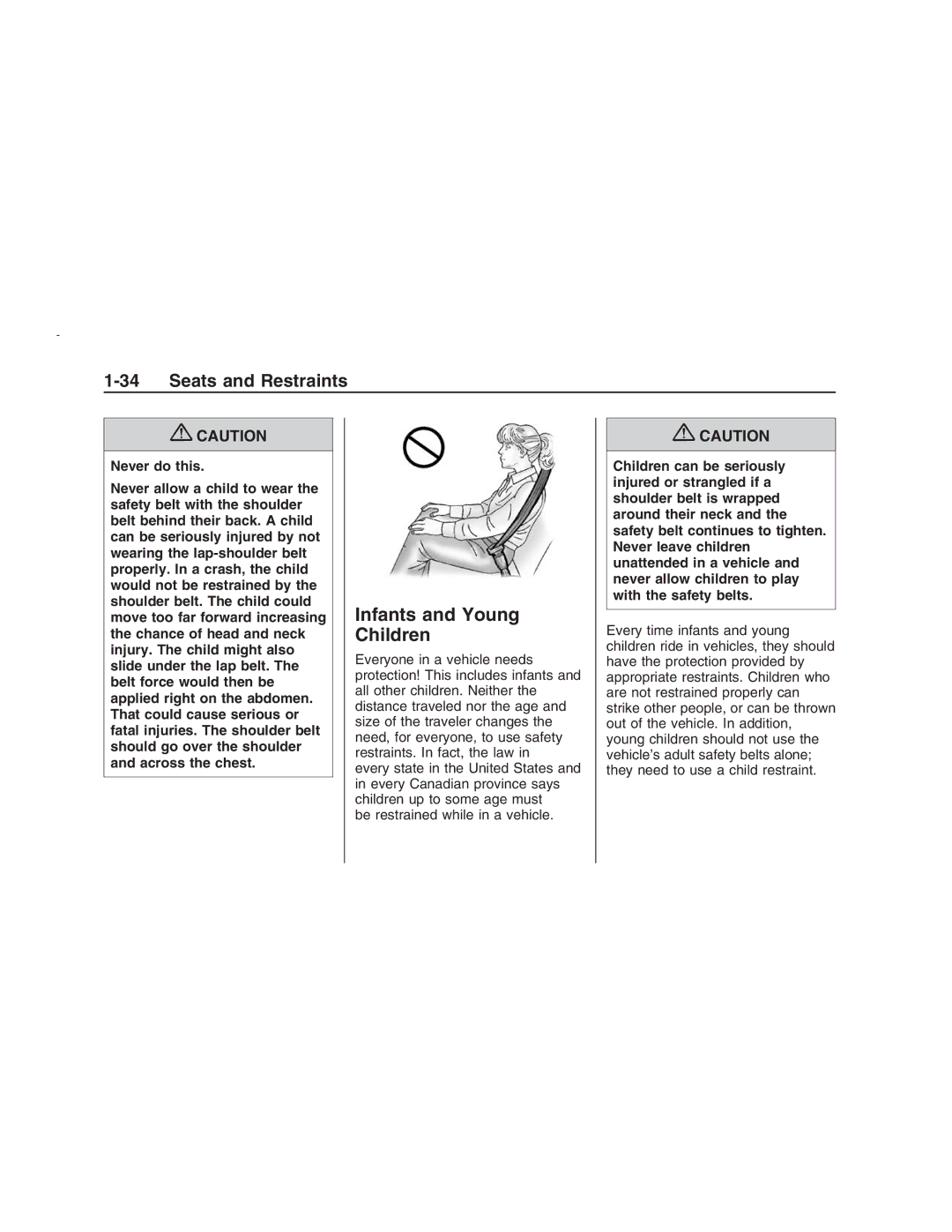 Pontiac G8 manual Infants and Young Children 