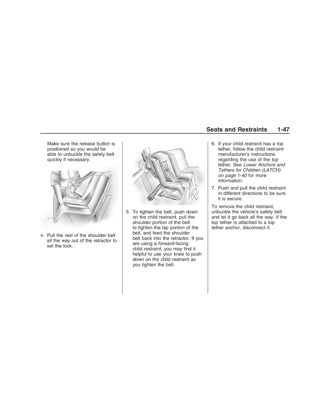 Pontiac G8 manual Seats and Restraints 