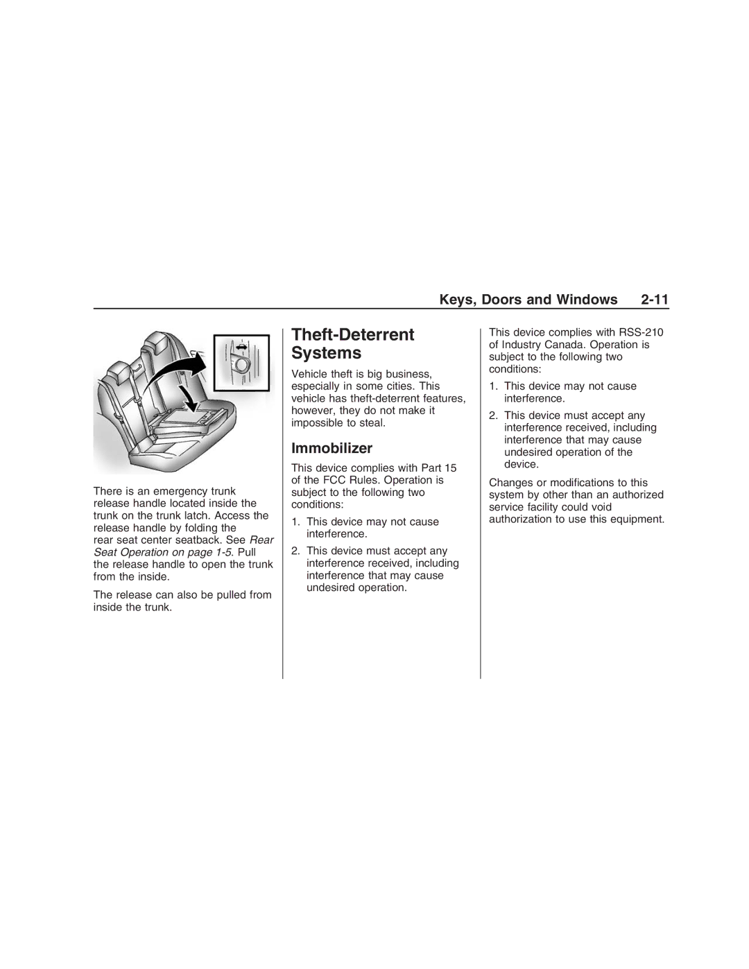 Pontiac G8 manual Theft-Deterrent Systems, Immobilizer 