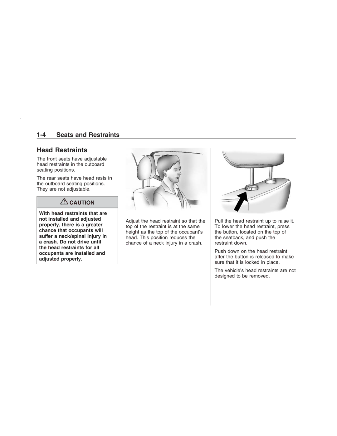 Pontiac G8 manual Head Restraints 