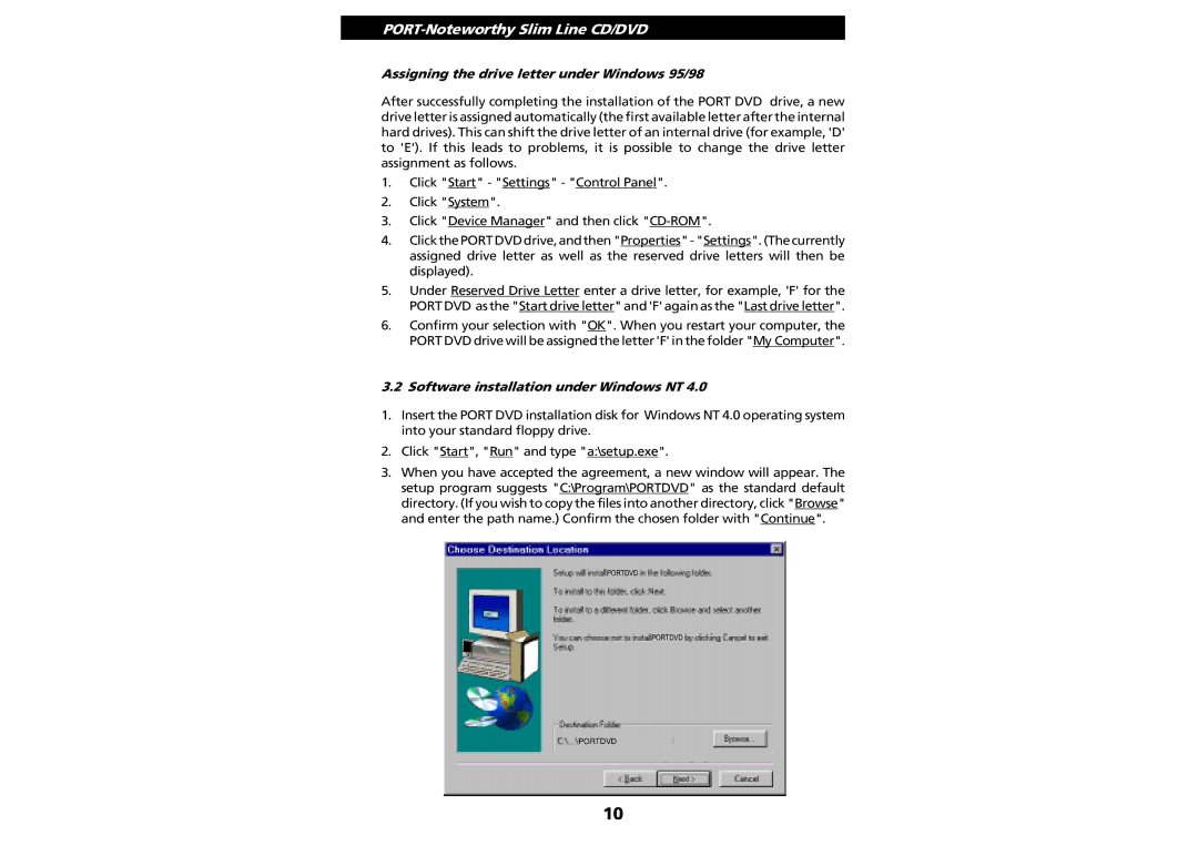 PORT Noteworthy Slim Line CD/DVD manual Portdvd 