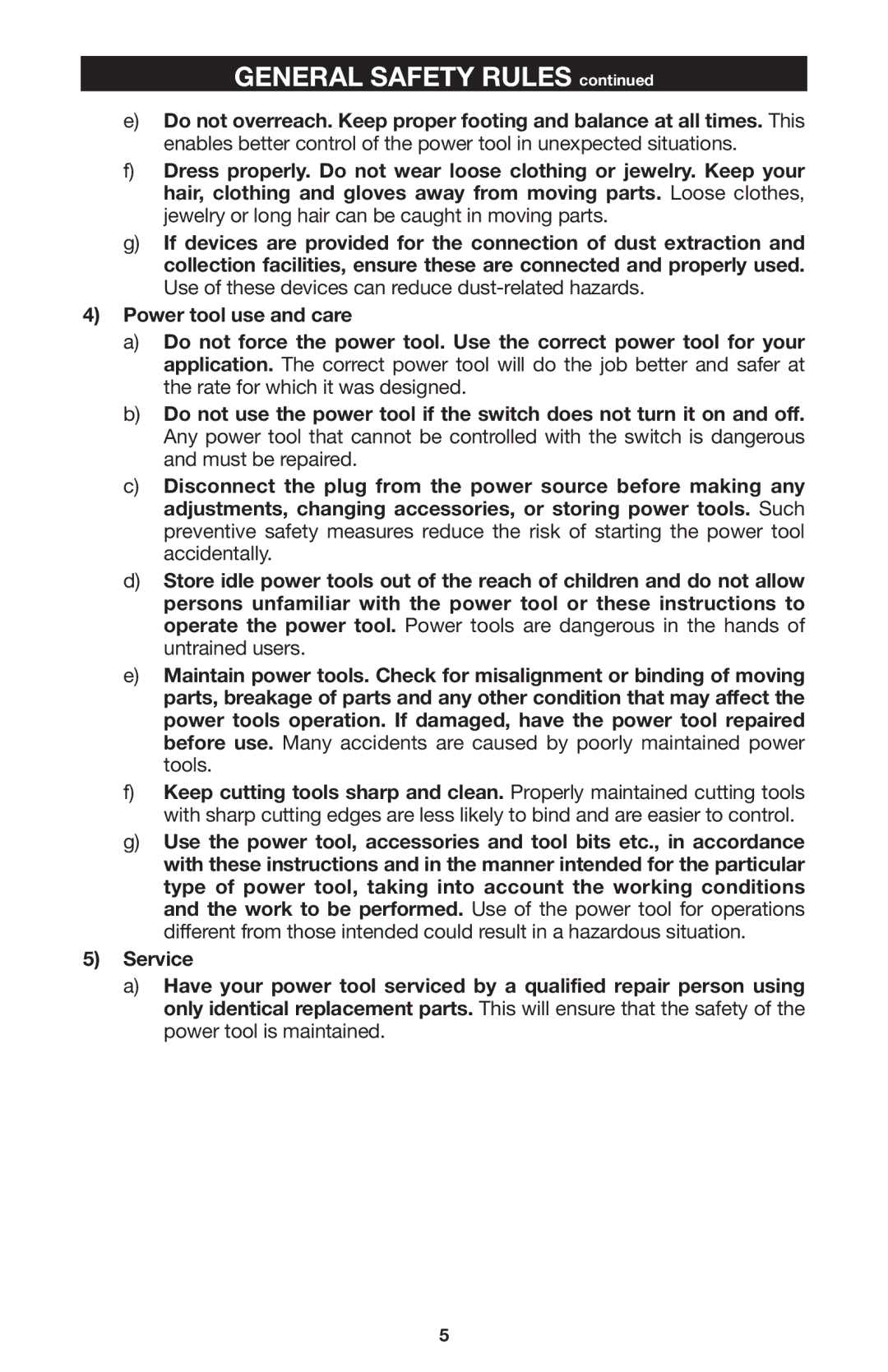 Porter-Cable 121 instruction manual General Safety Rules 