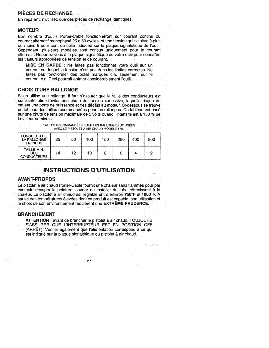 Porter-Cable 1700 manual 