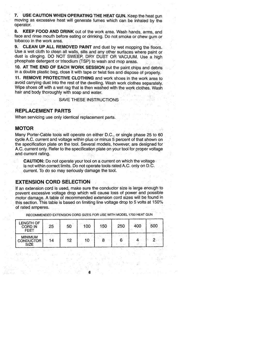 Porter-Cable 1700 manual 