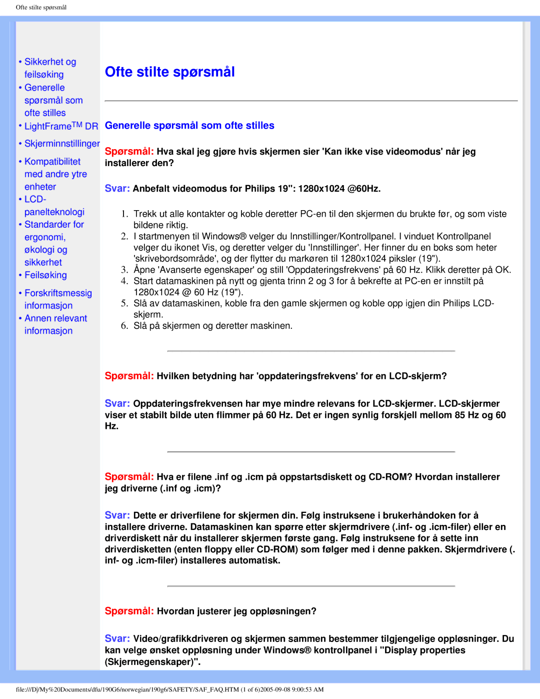 Porter-Cable 190G6 user manual Ofte stilte spørsmål, Generelle spørsmål som ofte stilles 