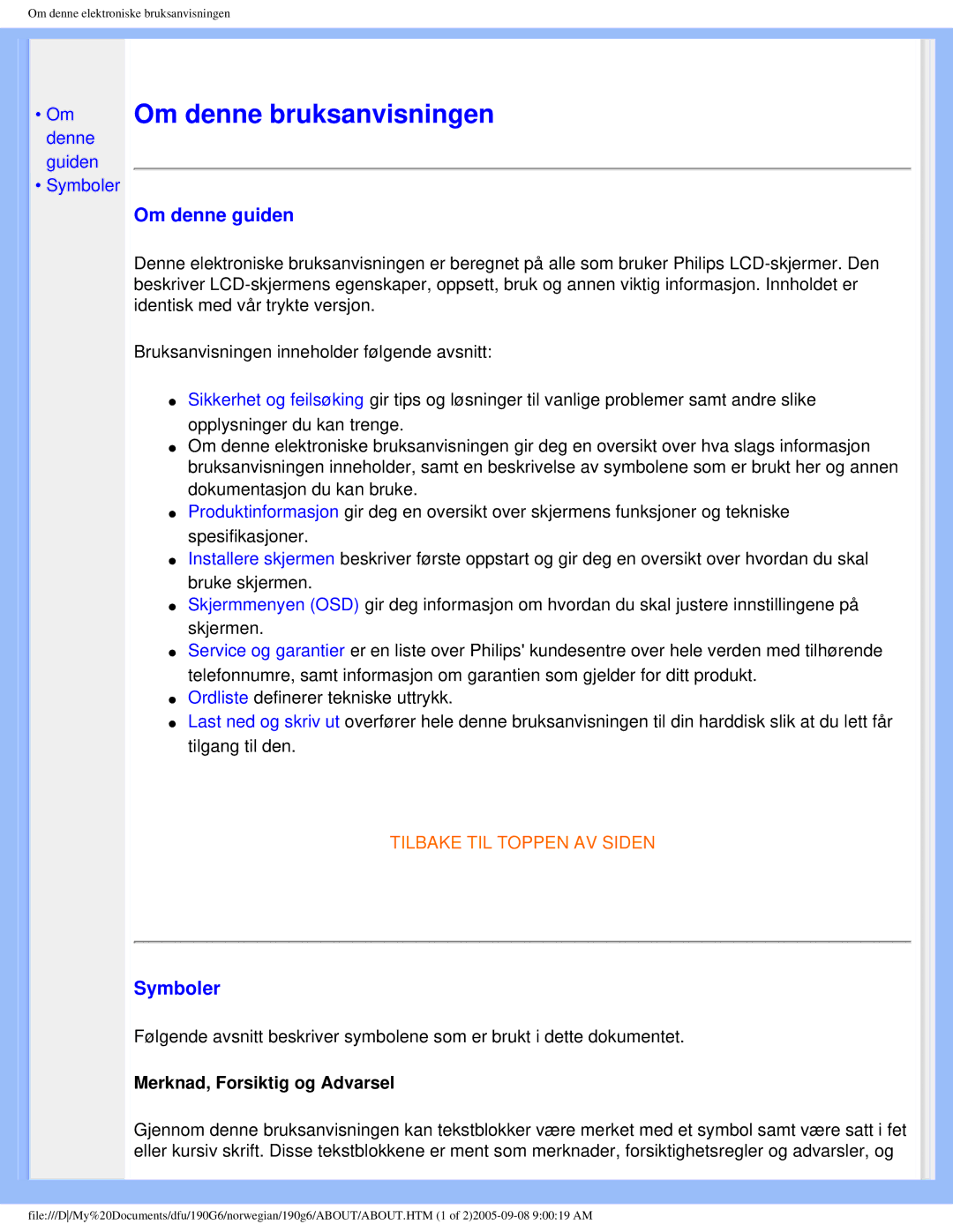 Porter-Cable 190G6 user manual Om denne bruksanvisningen 