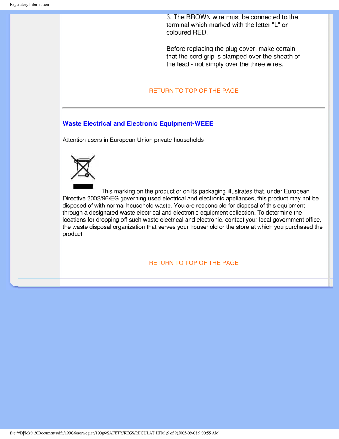 Porter-Cable 190G6 user manual Waste Electrical and Electronic Equipment-WEEE 