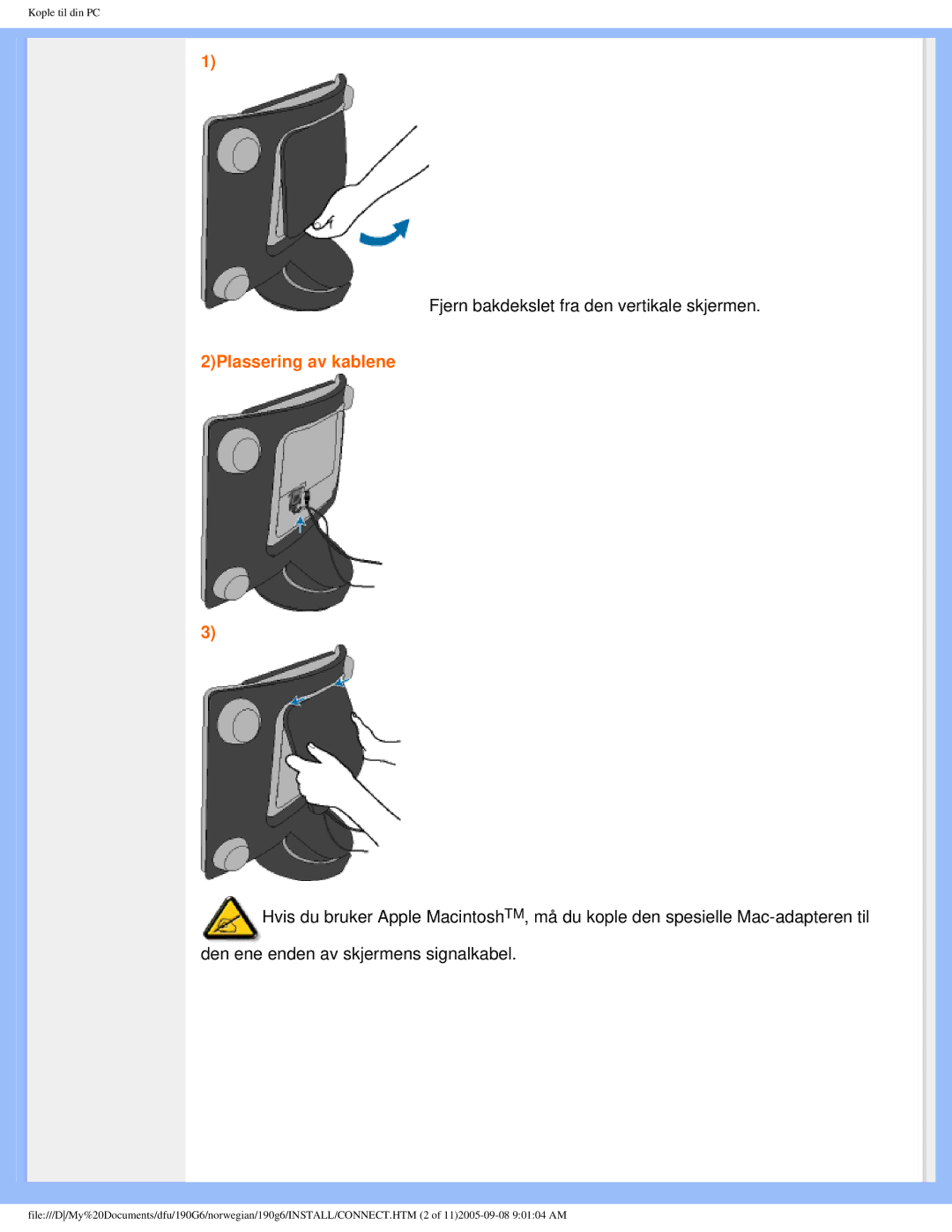 Porter-Cable 190G6 user manual 2Plassering av kablene 