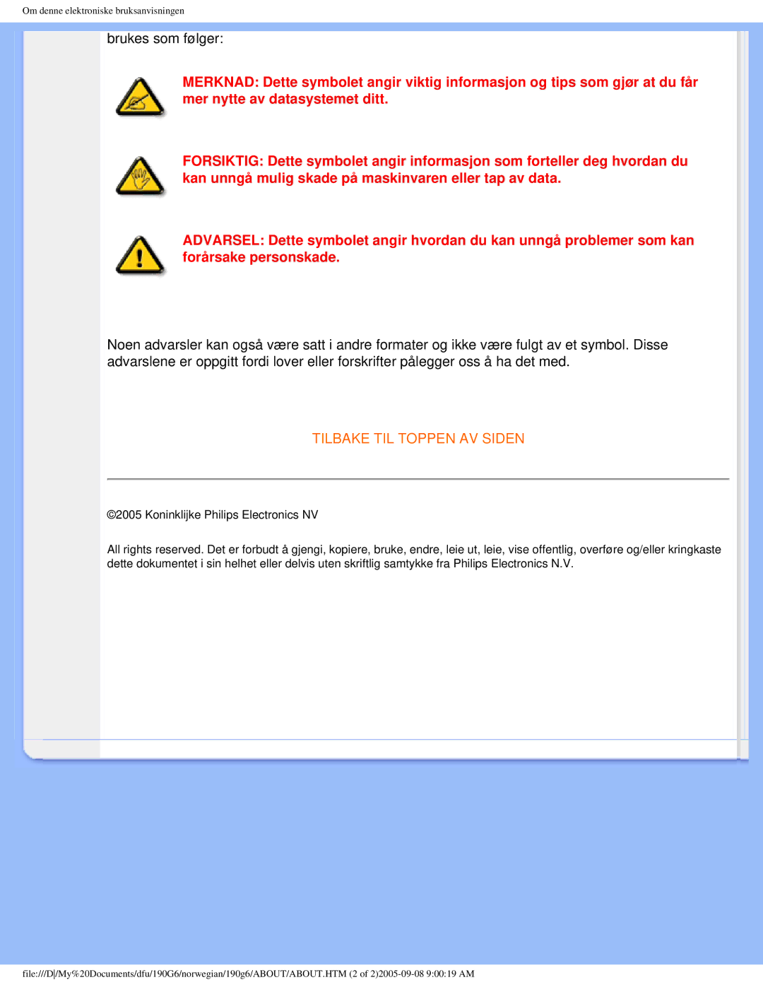 Porter-Cable 190G6 user manual Brukes som følger 