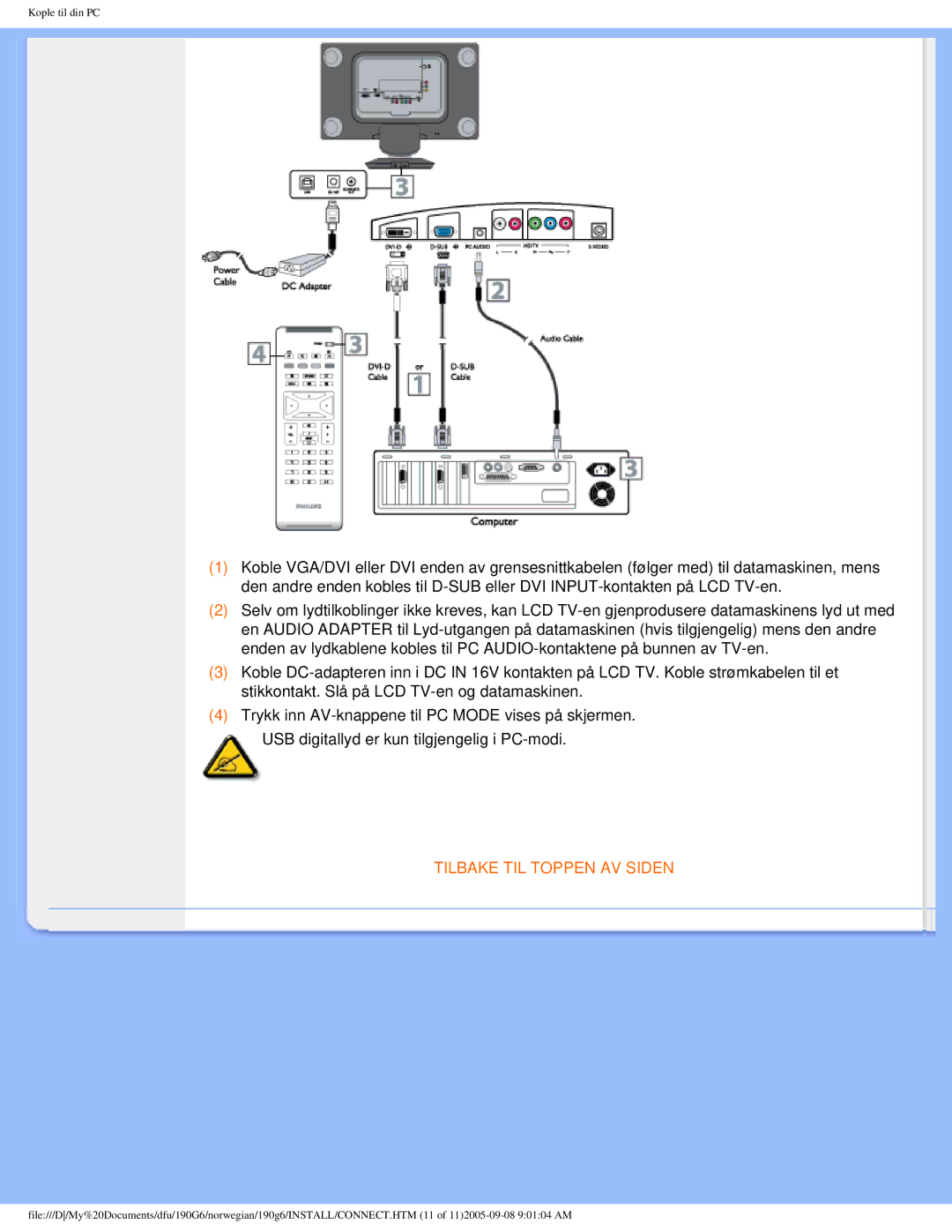 Porter-Cable 190G6 user manual Tilbake TIL Toppen AV Siden 