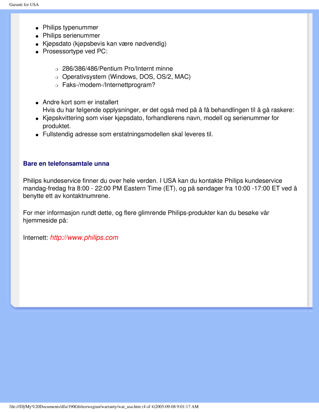 Porter-Cable 190G6 user manual Bare en telefonsamtale unna 