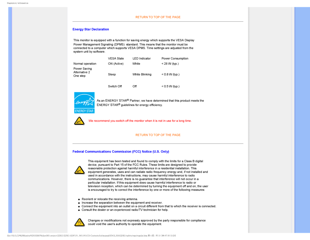 Porter-Cable 223EI user manual Energy Star Declaration, Federal Communications Commission FCC Notice U.S. Only 