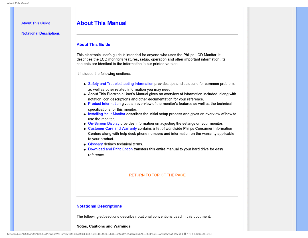 Porter-Cable 223EI user manual About This Manual, About This Guide, Notational Descriptions 