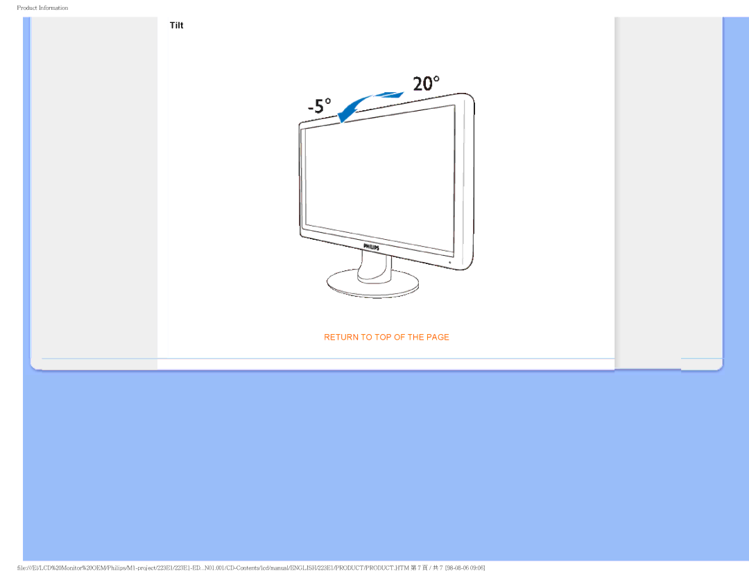 Porter-Cable 223EI user manual Tilt 