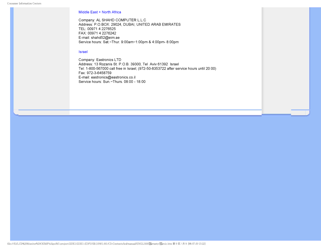 Porter-Cable 223EI user manual Middle East + North Africa 