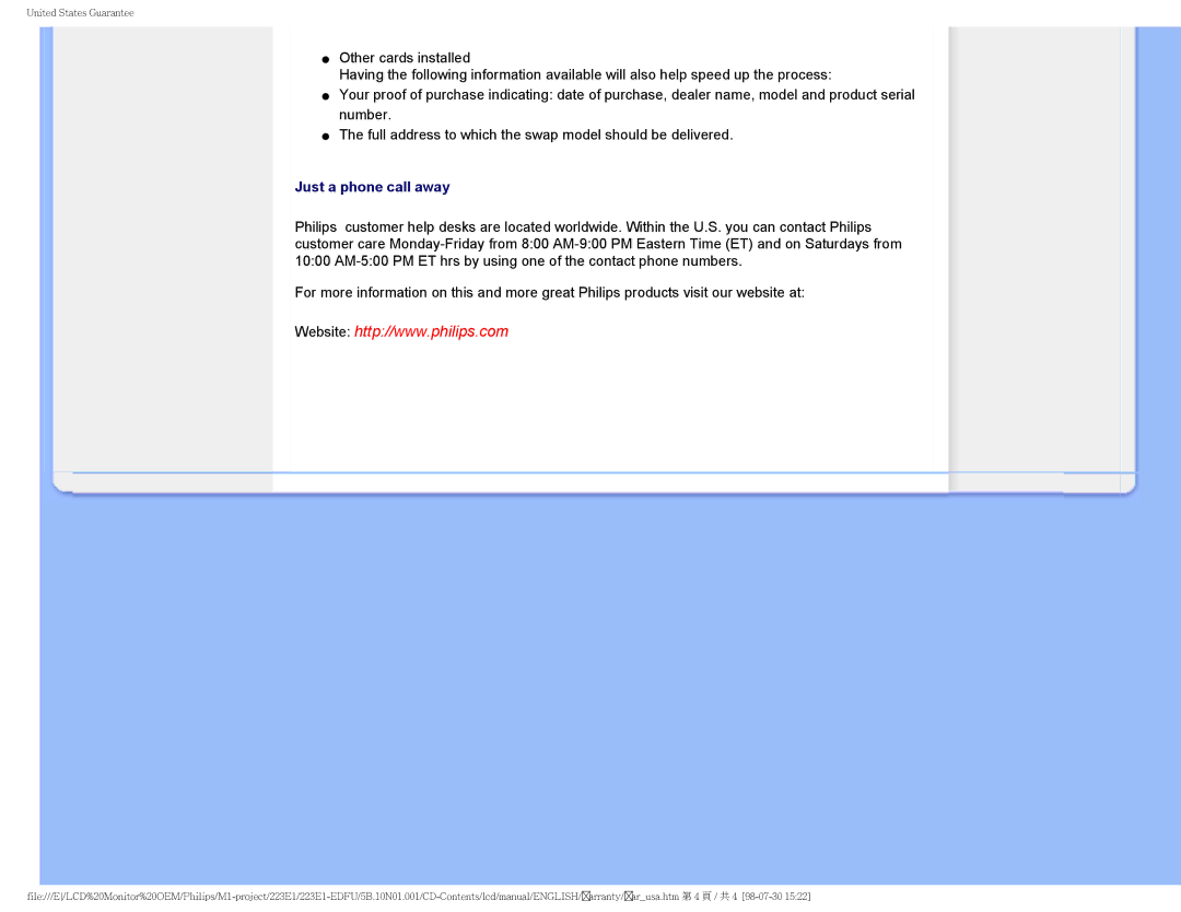 Porter-Cable 223EI user manual Just a phone call away 