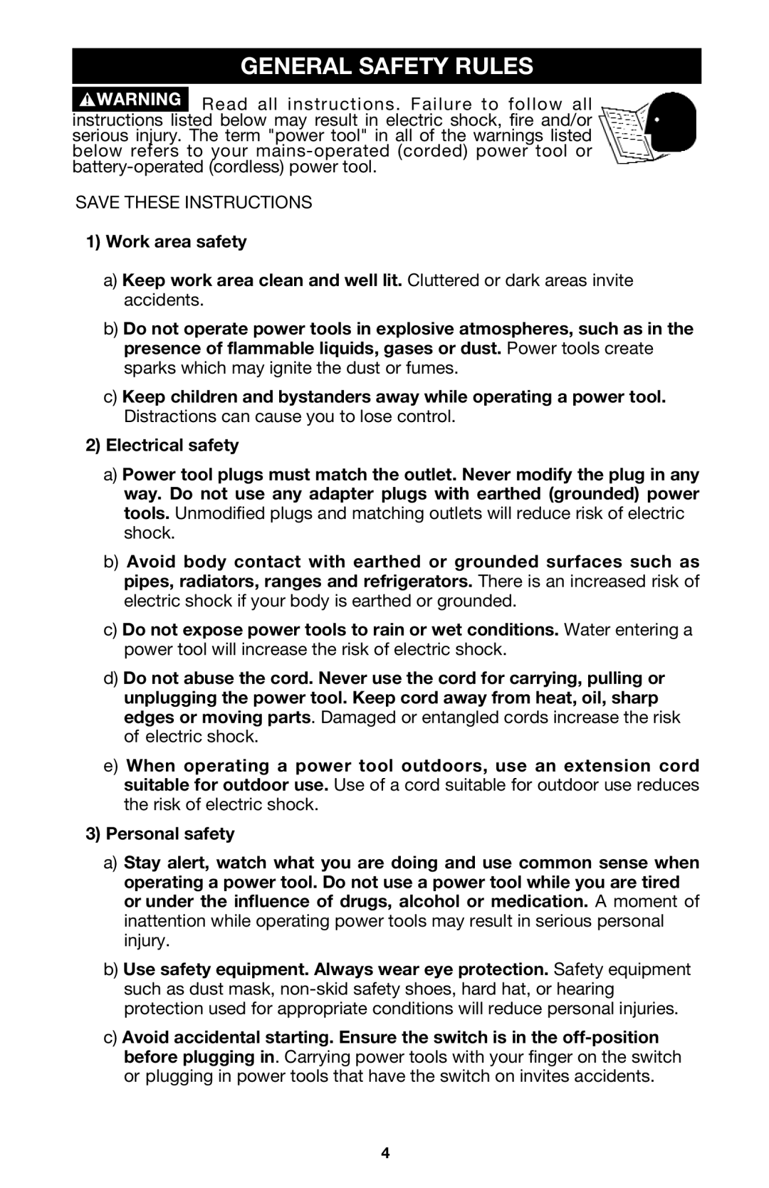 Porter-Cable 310 instruction manual General Safety Rules 