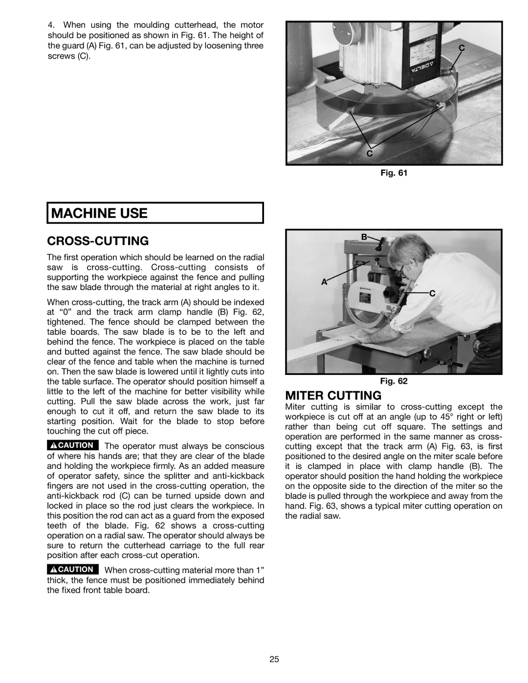 Porter-Cable 33-890, 33-892, 33-891, 33-895X instruction manual Cross-Cutting, Miter Cutting 