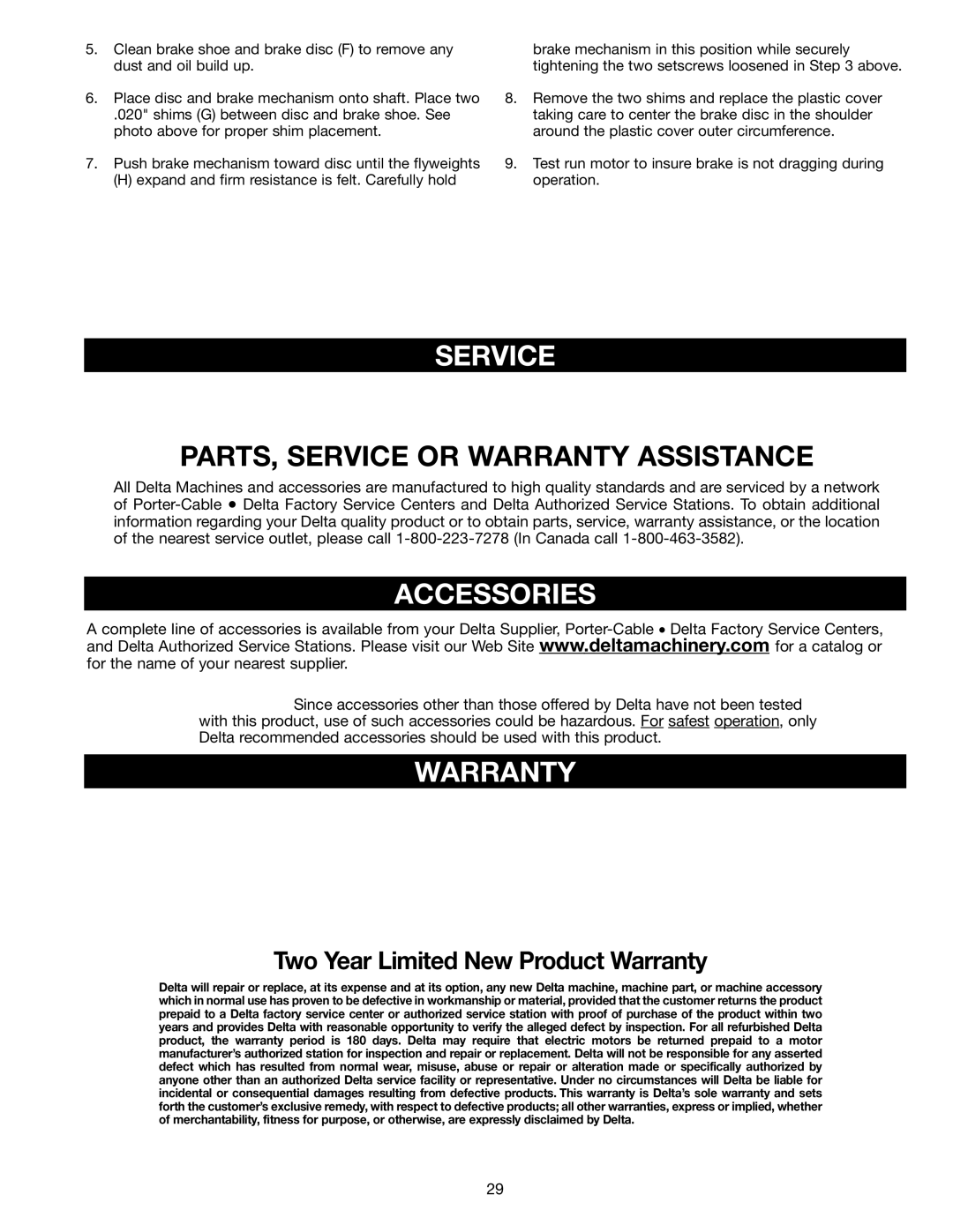 Porter-Cable 33-890, 33-892, 33-891, 33-895X instruction manual Service, Accessories, Warranty 