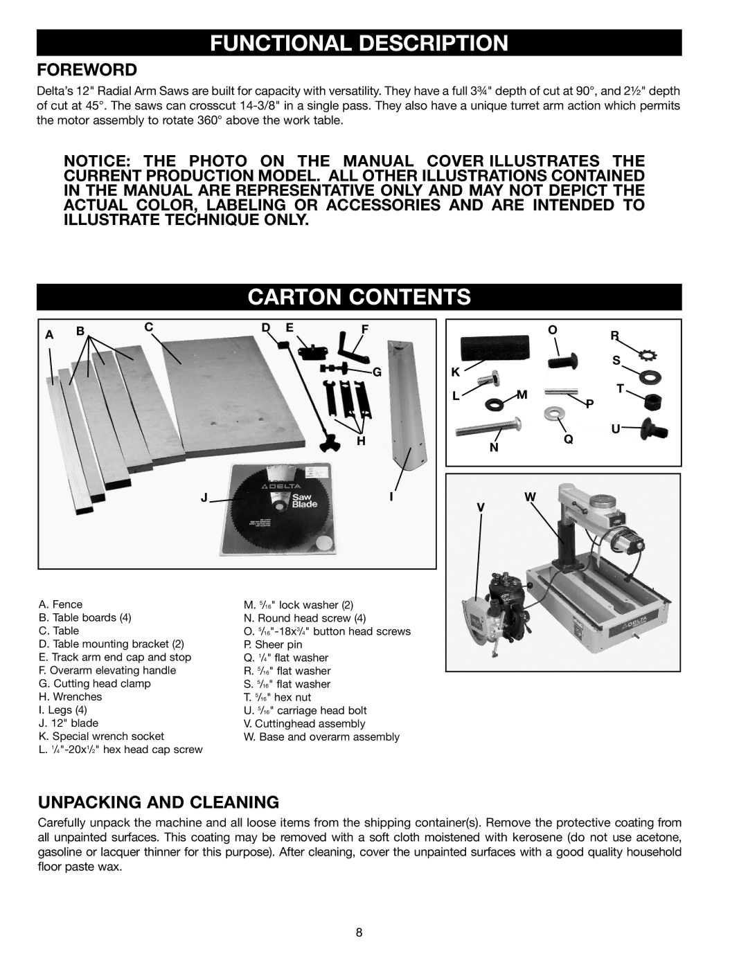 Porter-Cable 33-892, 33-890, 33-891, 33-895X instruction manual Functional Description, Carton Contents 