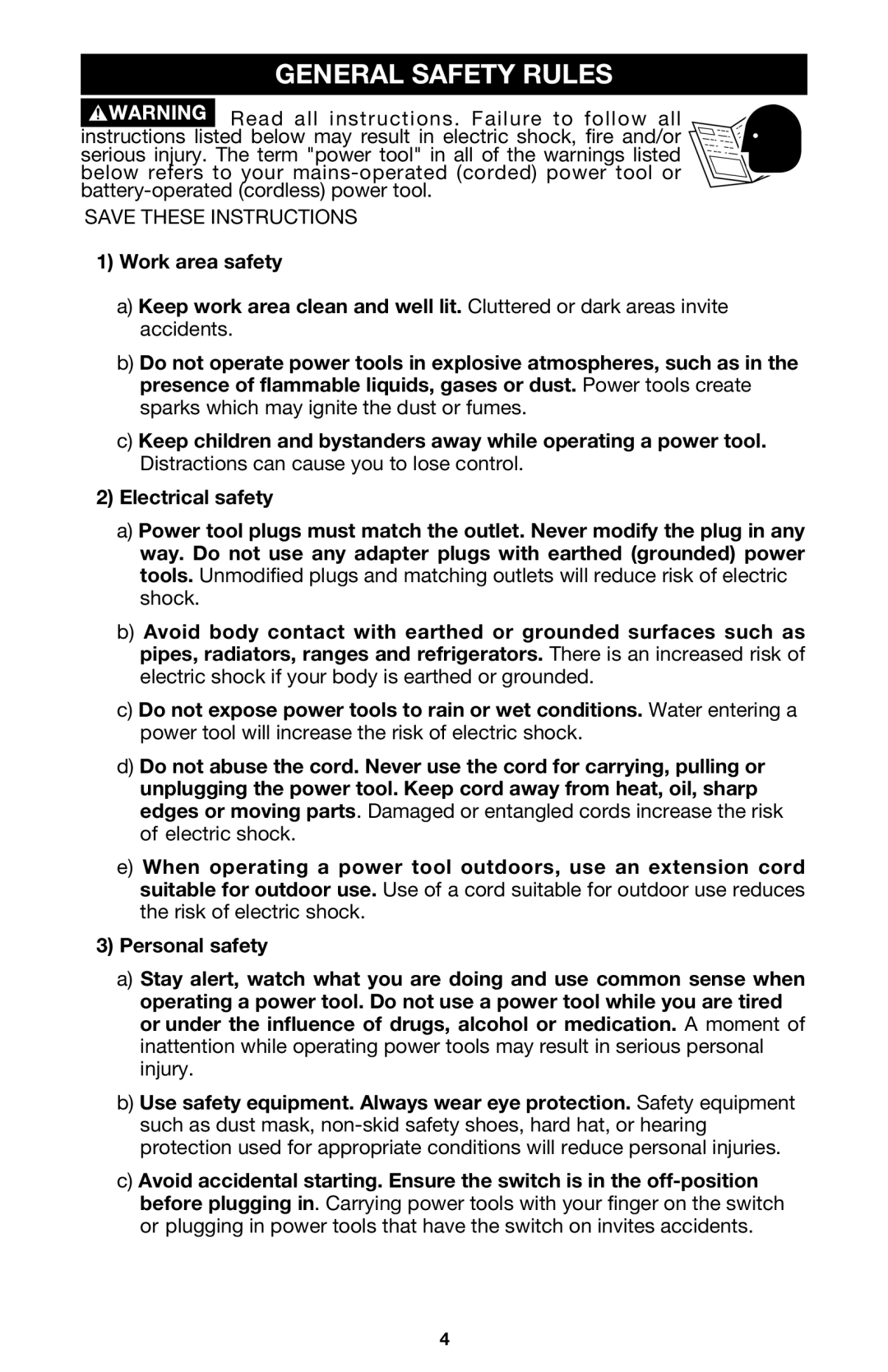 Porter-Cable 333VS instruction manual General Safety Rules 