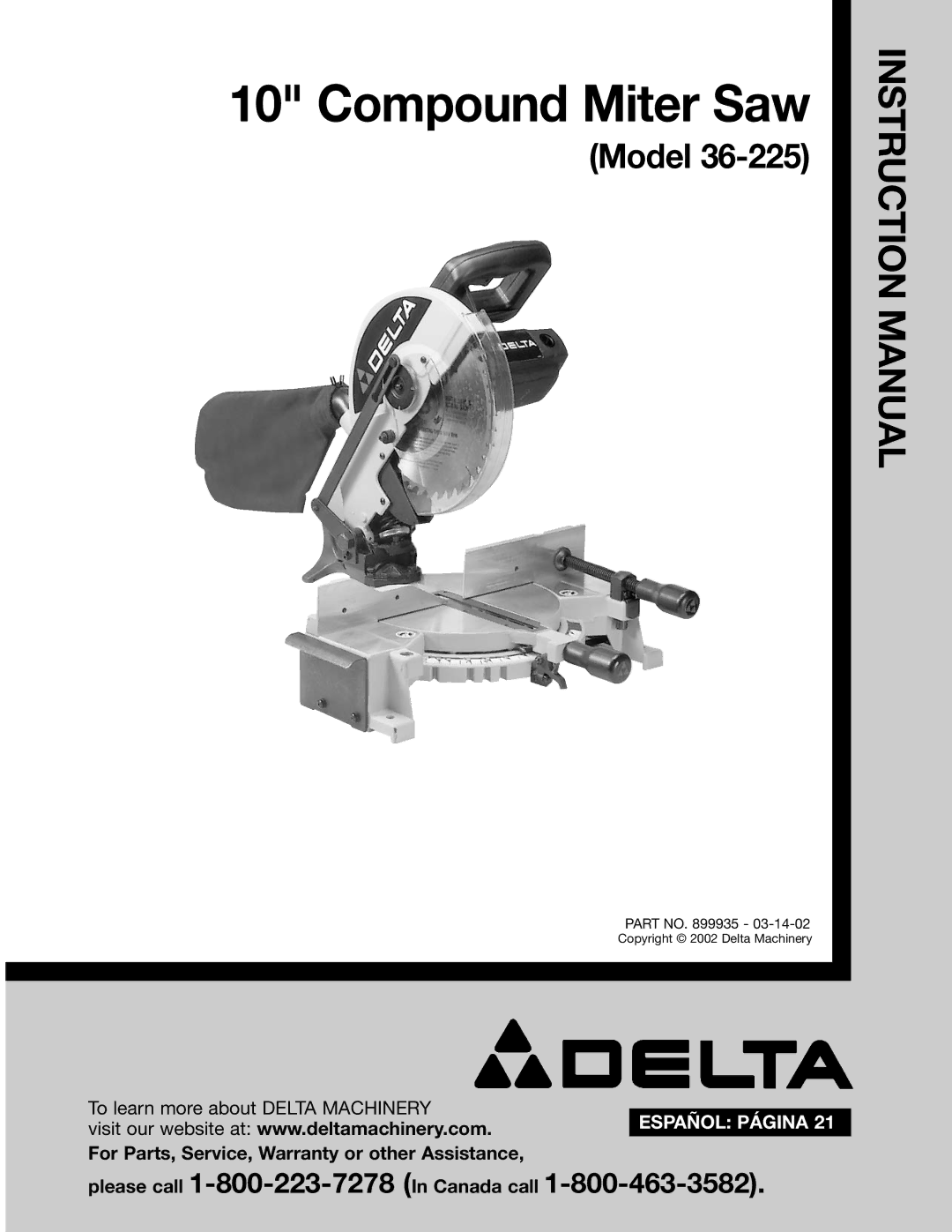 Porter-Cable 36-225 instruction manual Compound Miter Saw 