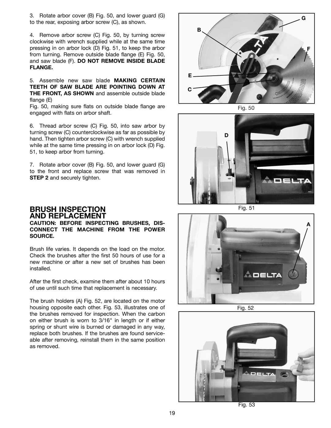 Porter-Cable 36-225 instruction manual Brush Inspection Replacement, Flange 