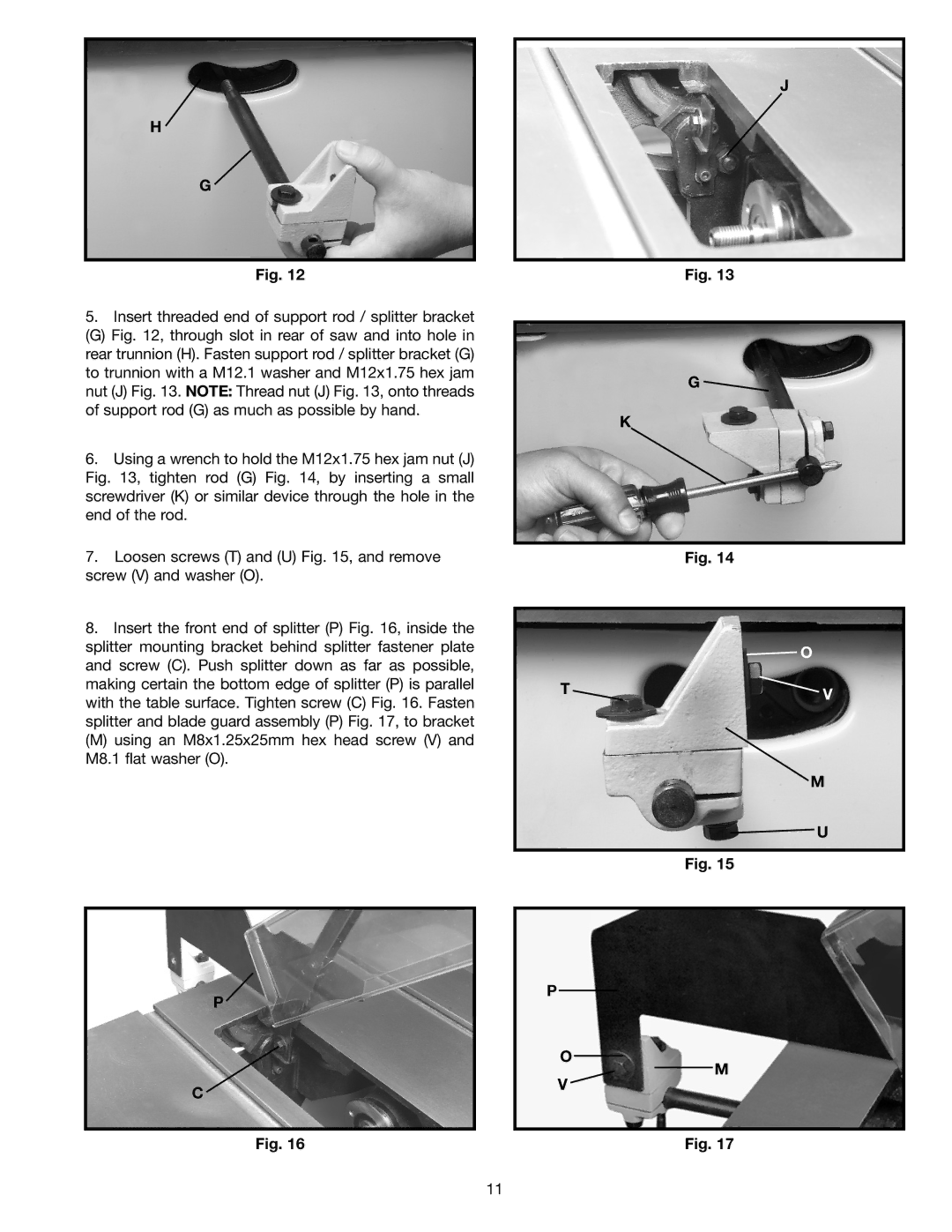 Porter-Cable 36-729 instruction manual Insert threaded end of support rod / splitter bracket 