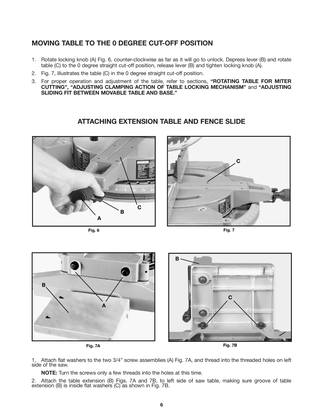 Porter-Cable 3802 Moving Table to the 0 Degree CUT-OFF Position, Attaching Extension Table and Fence Slide 