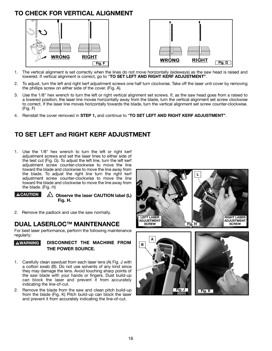 Porter-Cable 3802L instruction manual To Check for Vertical Alignment, Dual Laserloc Maintenance 