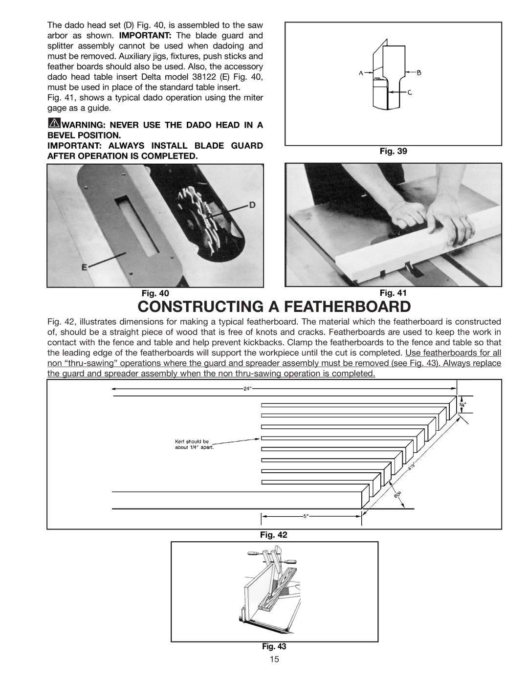 Porter-Cable 3812 instruction manual Constructing a Featherboard 