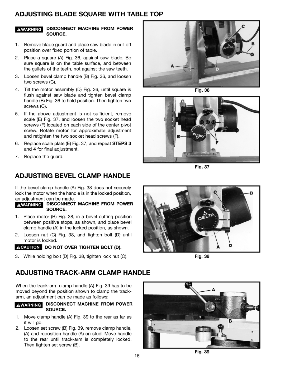 Porter-Cable 33-422 Adjusting Blade Square with Table TOP, Adjusting Bevel Clamp Handle, Adjusting TRACK-ARM Clamp Handle 