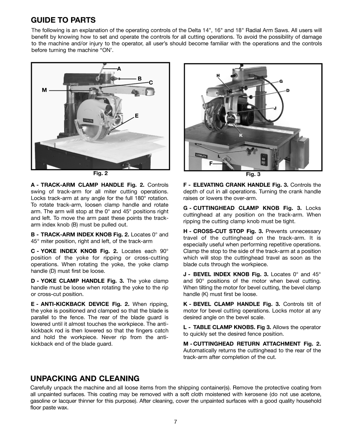 Porter-Cable 33-410, 33-400, 33-422, 33-423), 33-421, 33-411, 33-403, 33-402, 33-413, 16 Guide to Parts, Unpacking and Cleaning 