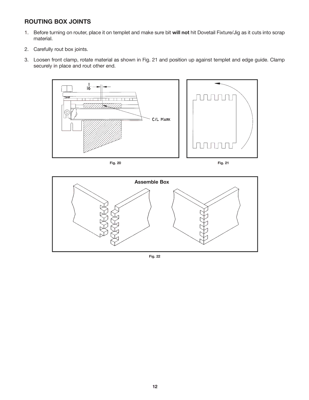 Porter-Cable 4112, 4113, 4114, 4115 instruction manual Routing BOX Joints 