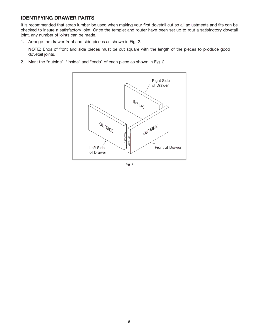 Porter-Cable 4112, 4113, 4114, 4115 instruction manual Identifying Drawer Parts 